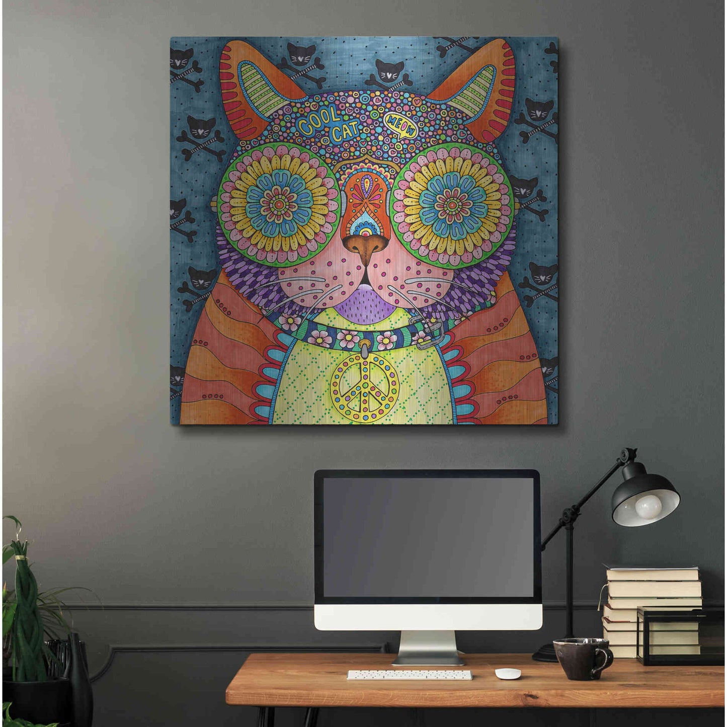 Luxe Metal Art 'Irresistible Animals 8 ' by Hello Angel, Metal Wall Art,36x36