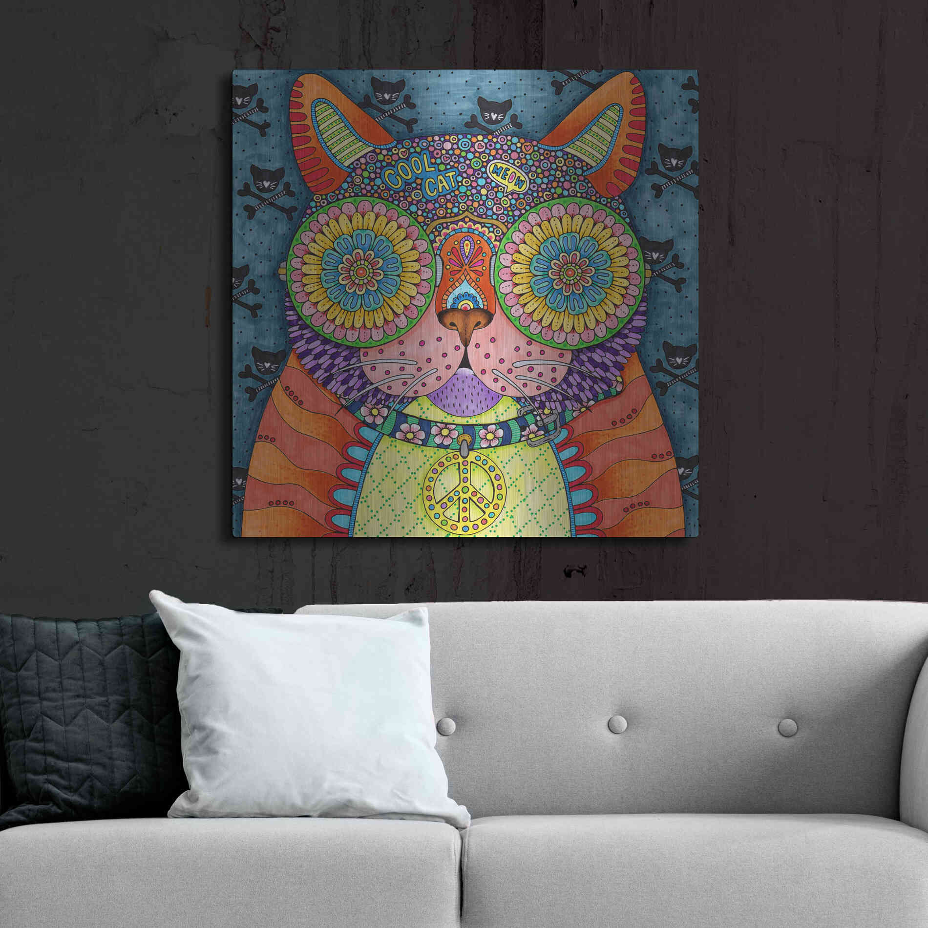 Luxe Metal Art 'Irresistible Animals 8 ' by Hello Angel, Metal Wall Art,36x36