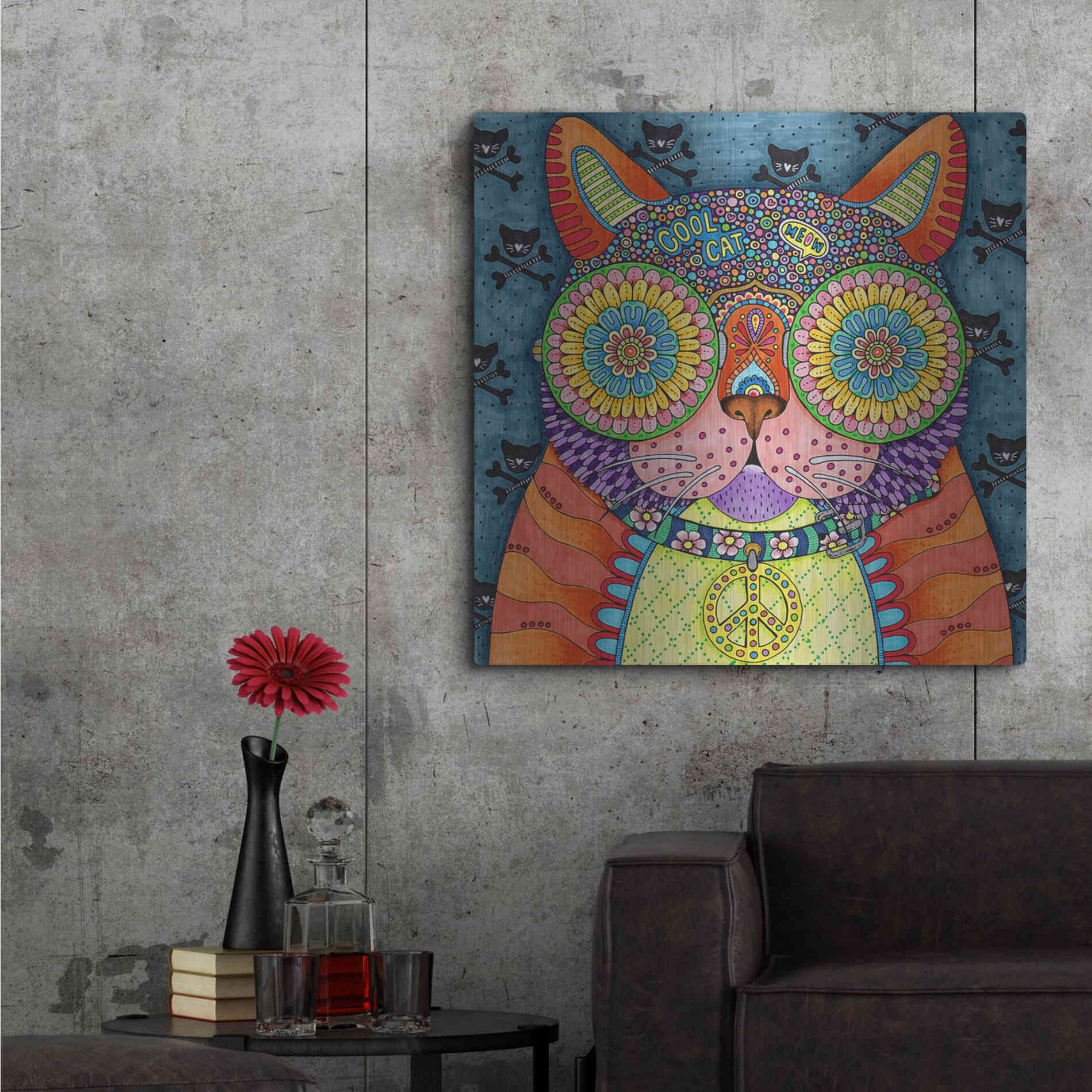 Luxe Metal Art 'Irresistible Animals 8 ' by Hello Angel, Metal Wall Art,36x36