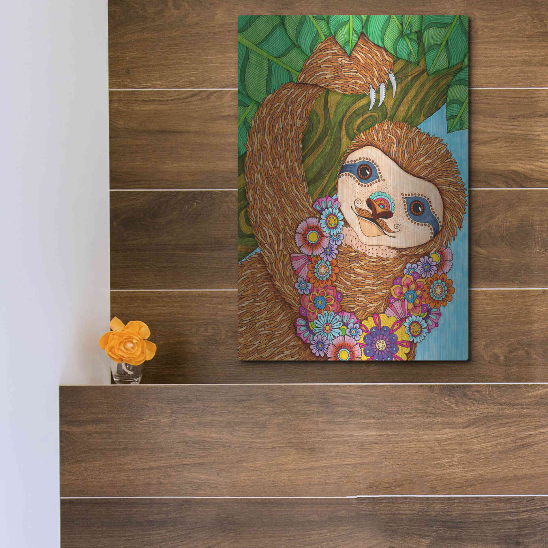 Luxe Metal Art 'Tropical Paradise 16 ' by Hello Angel, Metal Wall Art,12x16