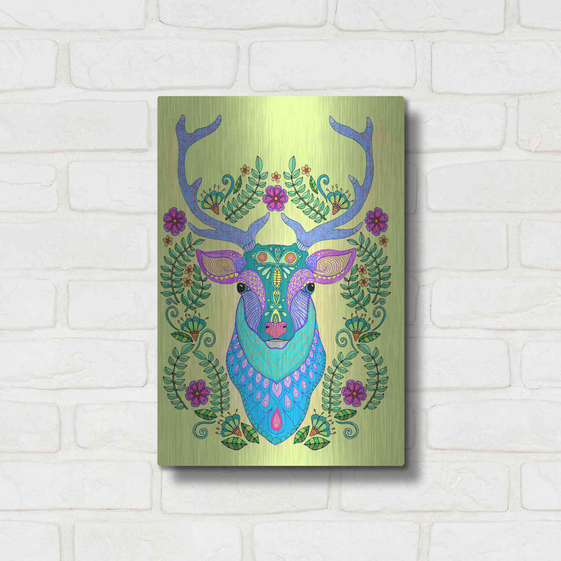 Luxe Metal Art 'Animals 19 color' by Hello Angel, Metal Wall Art,12x16