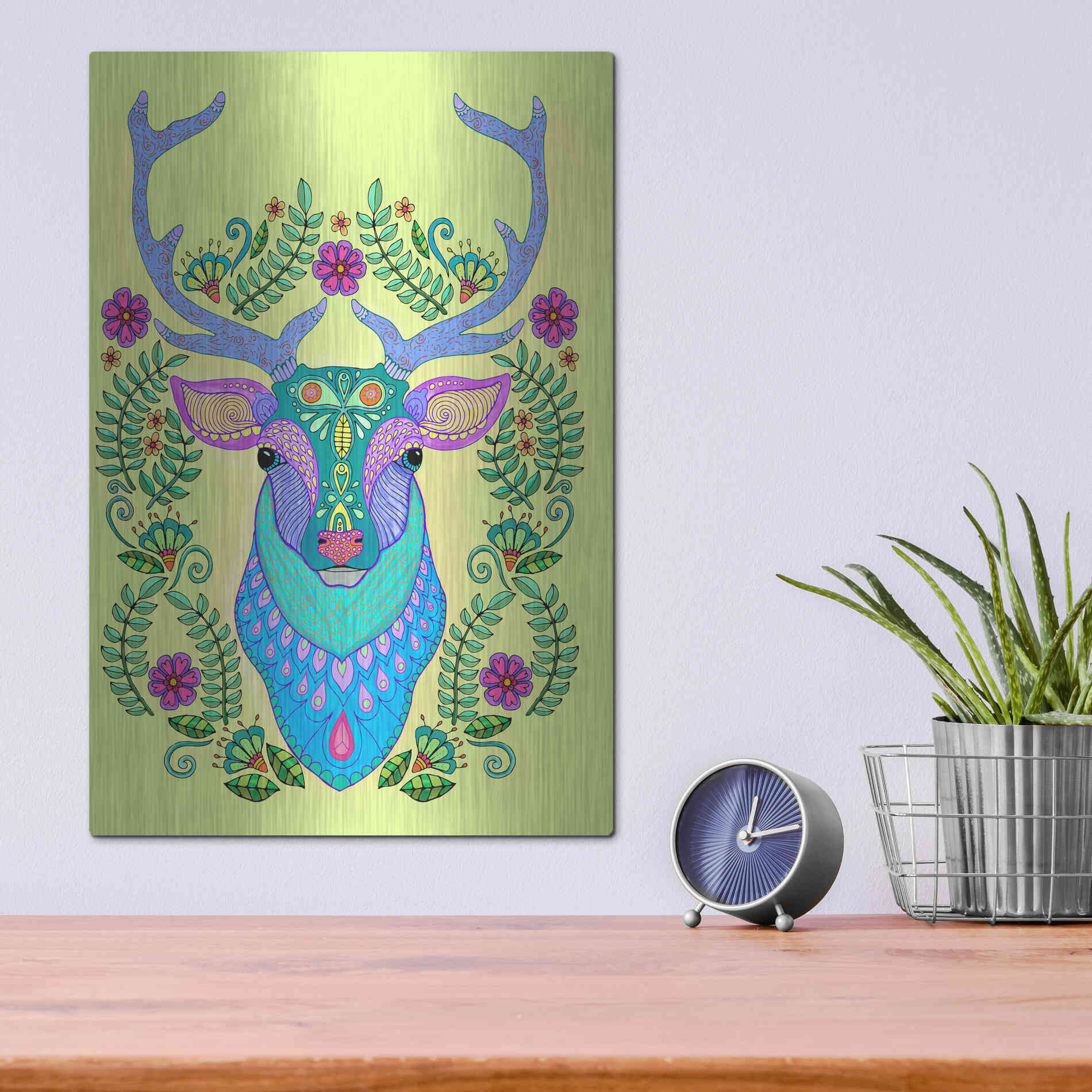 Luxe Metal Art 'Animals 19 color' by Hello Angel, Metal Wall Art,12x16