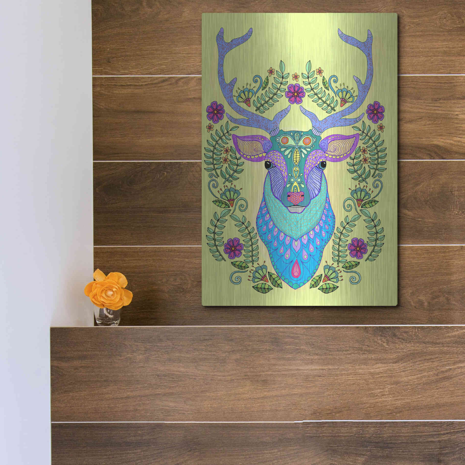 Luxe Metal Art 'Animals 19 color' by Hello Angel, Metal Wall Art,12x16