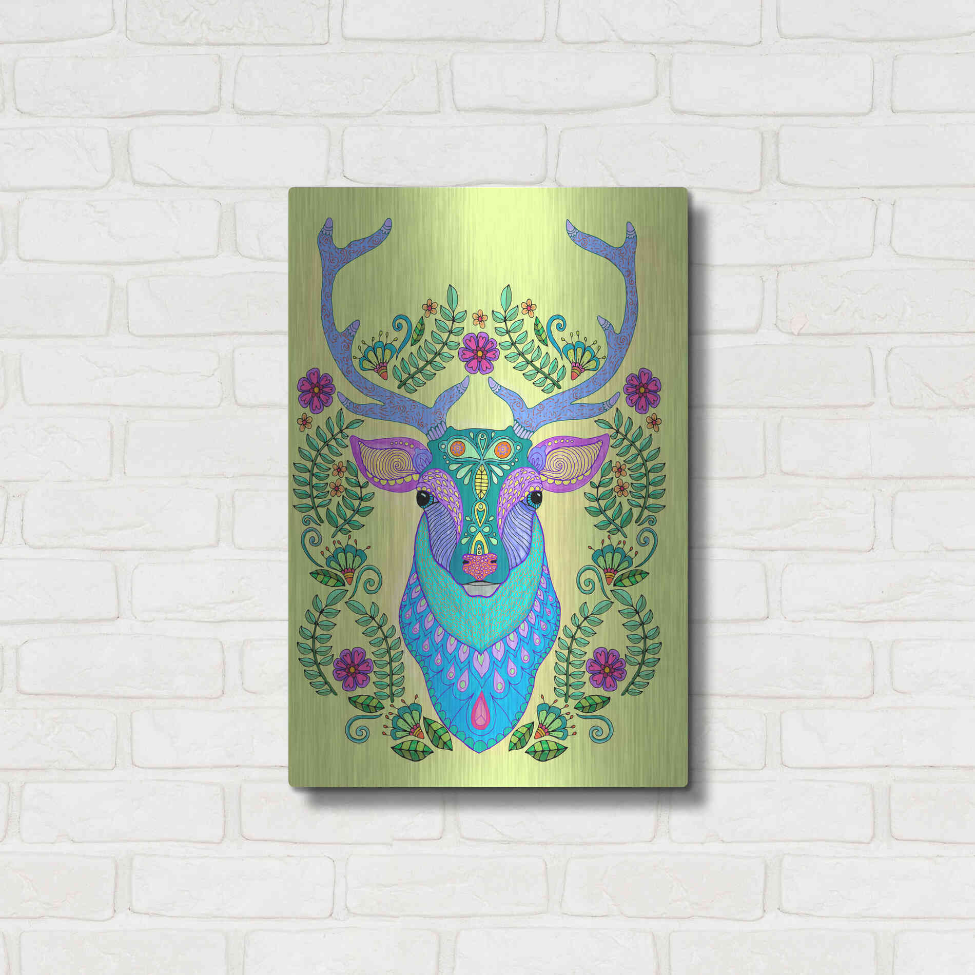 Luxe Metal Art 'Animals 19 color' by Hello Angel, Metal Wall Art,16x24