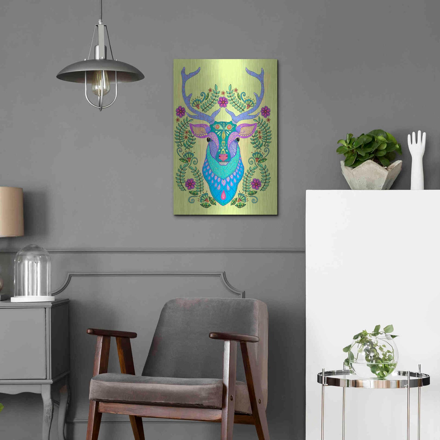 Luxe Metal Art 'Animals 19 color' by Hello Angel, Metal Wall Art,16x24