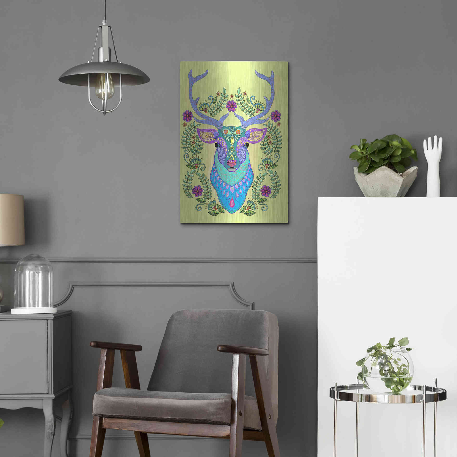Luxe Metal Art 'Animals 19 color' by Hello Angel, Metal Wall Art,16x24