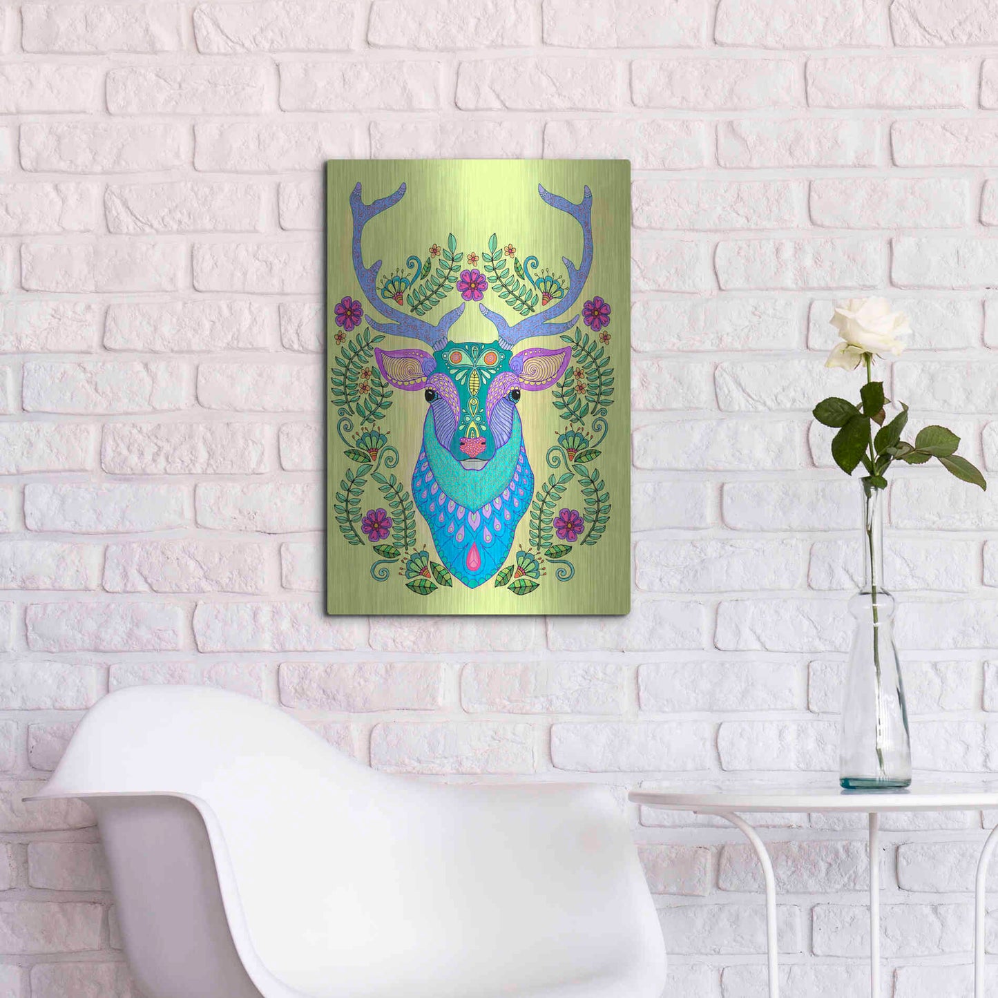 Luxe Metal Art 'Animals 19 color' by Hello Angel, Metal Wall Art,16x24