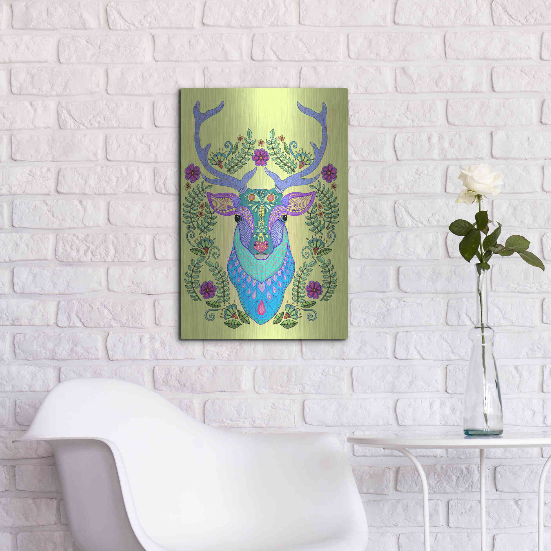 Luxe Metal Art 'Animals 19 color' by Hello Angel, Metal Wall Art,16x24