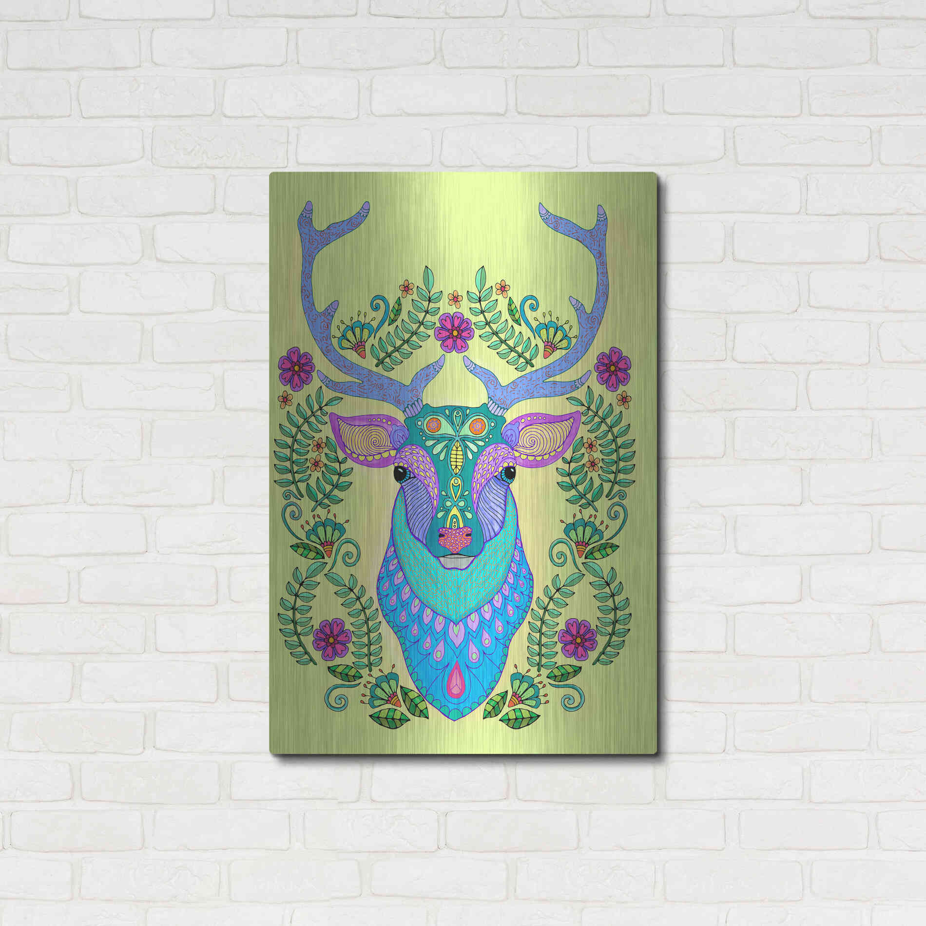 Luxe Metal Art 'Animals 19 color' by Hello Angel, Metal Wall Art,24x36