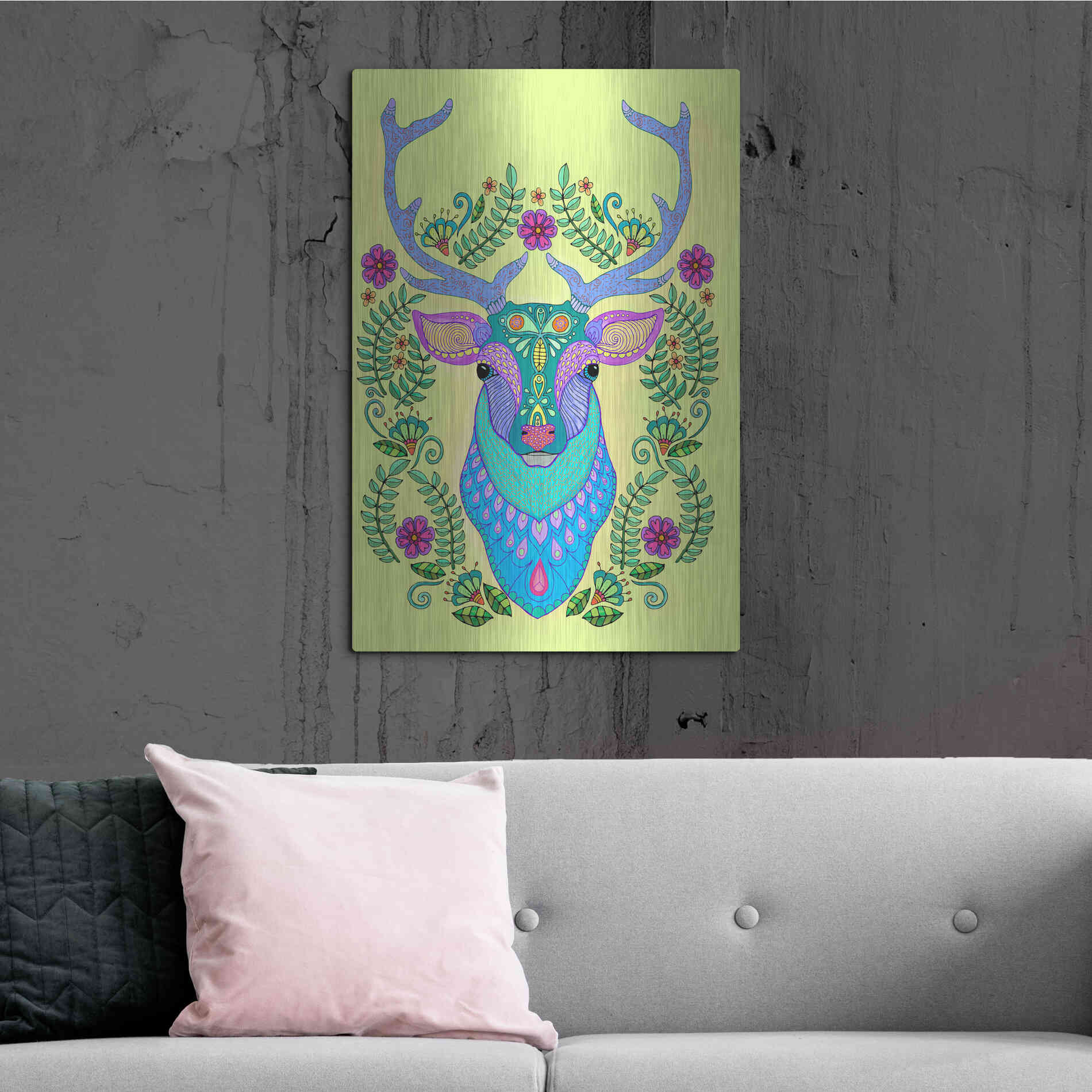 Luxe Metal Art 'Animals 19 color' by Hello Angel, Metal Wall Art,24x36