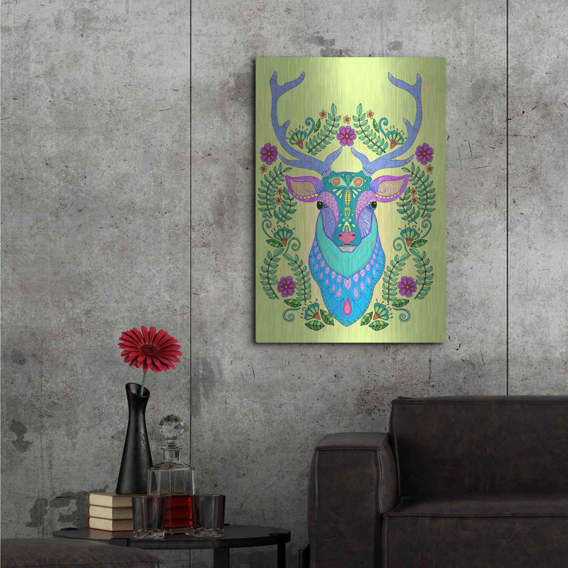 Luxe Metal Art 'Animals 19 color' by Hello Angel, Metal Wall Art,24x36