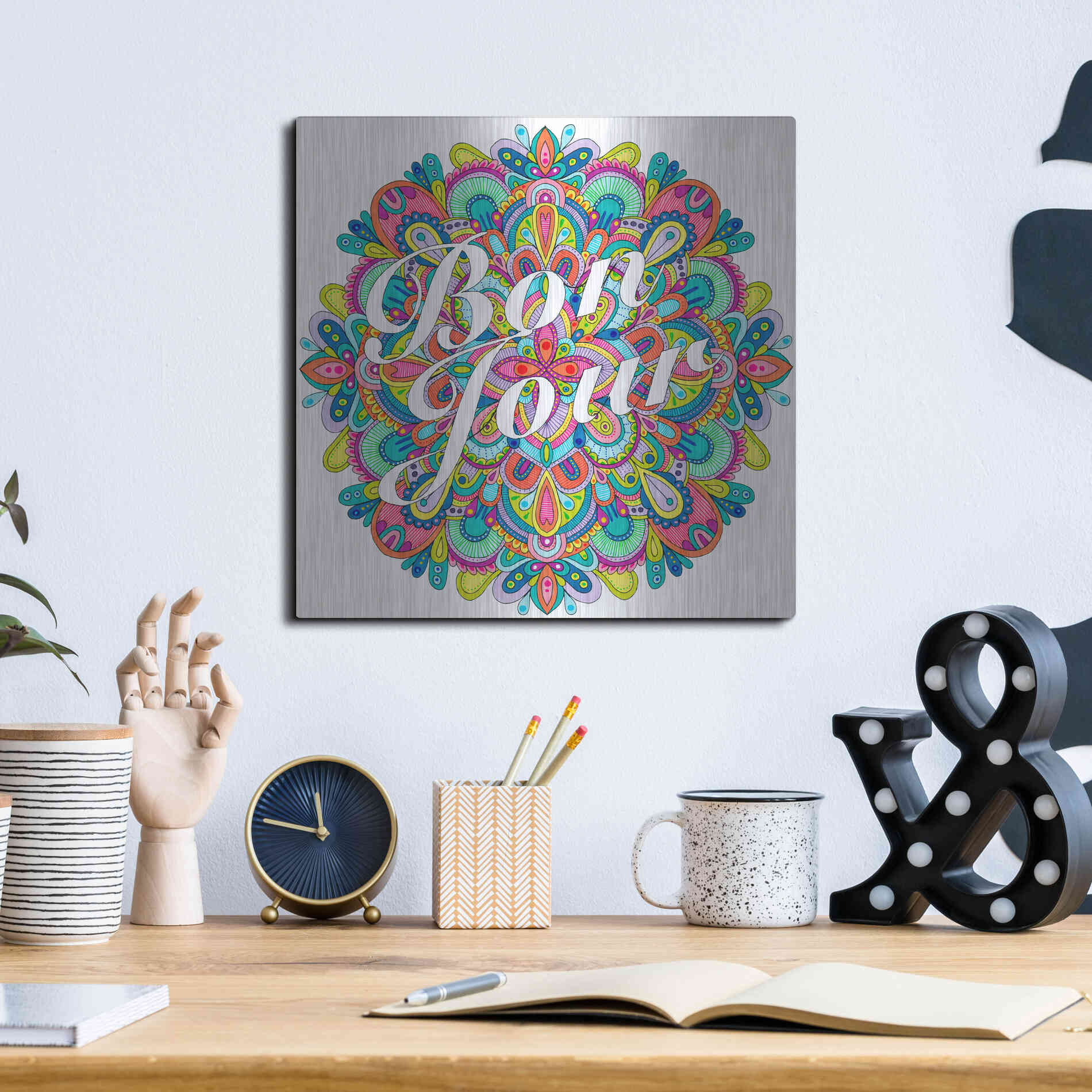 Luxe Metal Art 'Letters & Words 21' by Hello Angel, Metal Wall Art,12x12