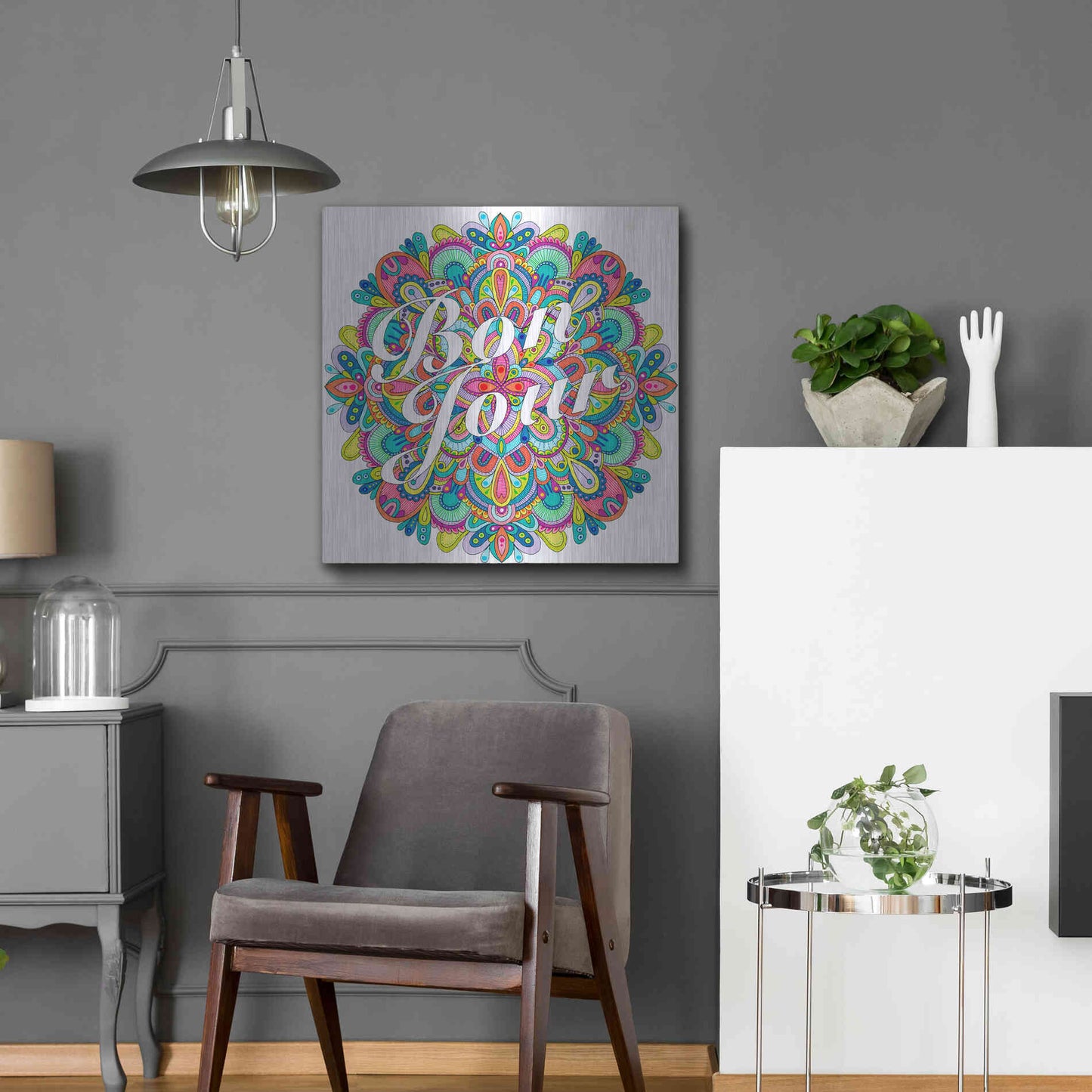 Luxe Metal Art 'Letters & Words 21' by Hello Angel, Metal Wall Art,24x24