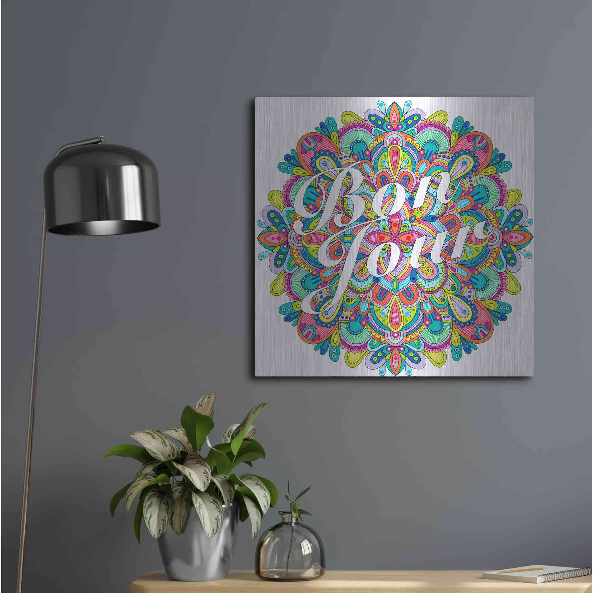 Luxe Metal Art 'Letters & Words 21' by Hello Angel, Metal Wall Art,24x24