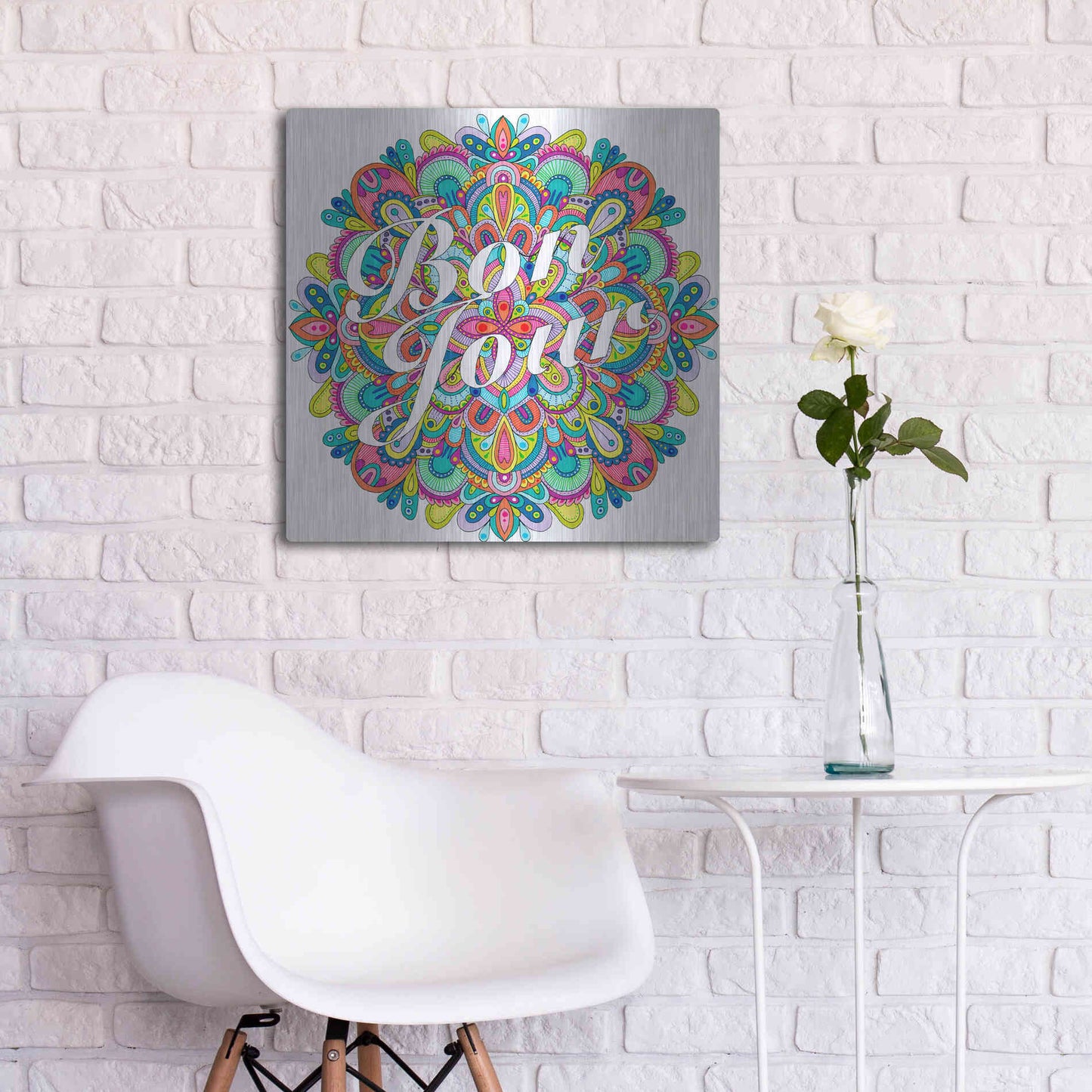Luxe Metal Art 'Letters & Words 21' by Hello Angel, Metal Wall Art,24x24