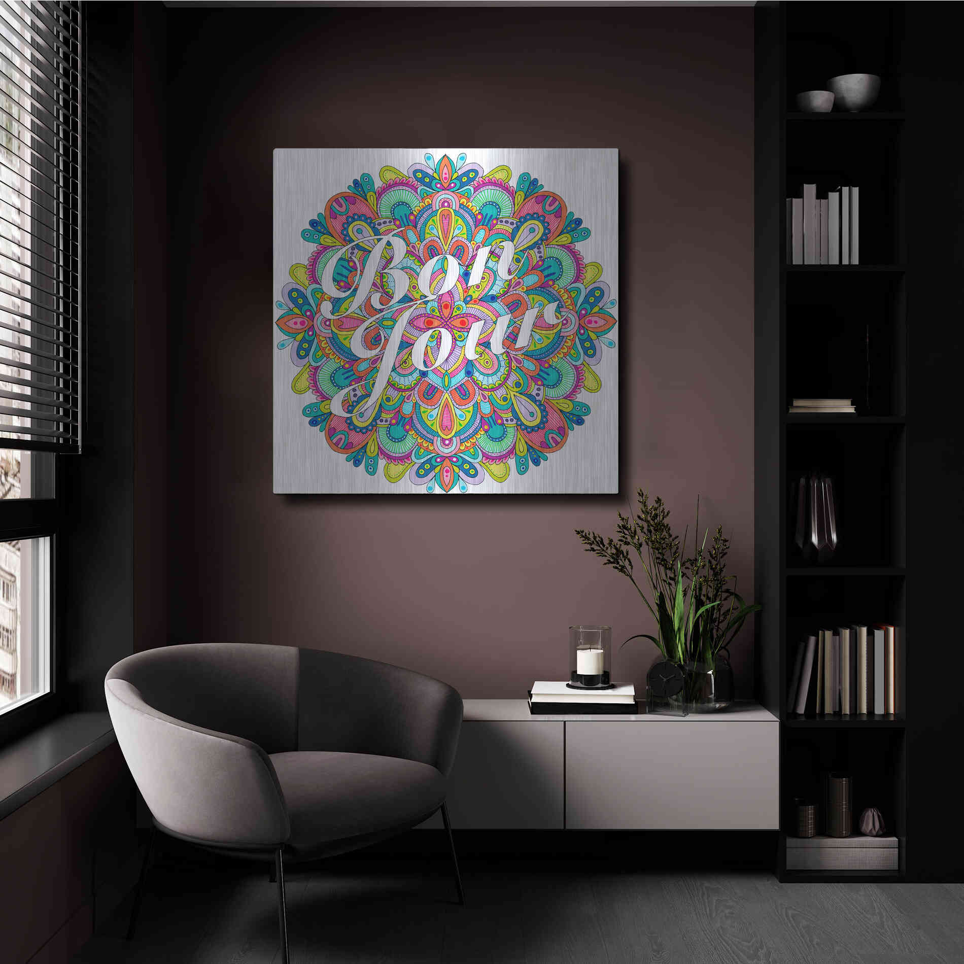Luxe Metal Art 'Letters & Words 21' by Hello Angel, Metal Wall Art,36x36