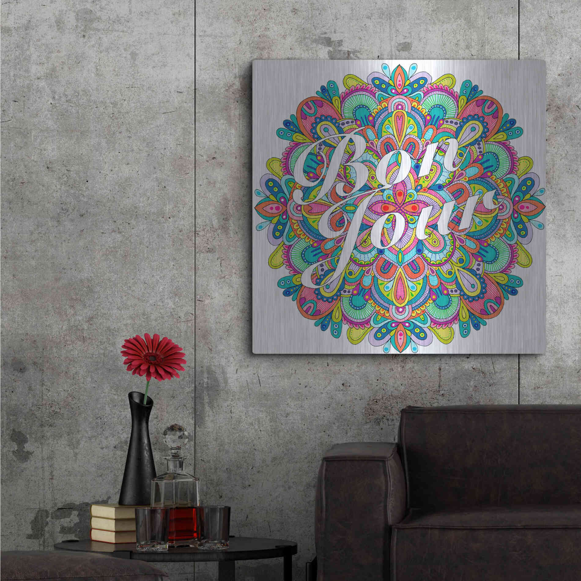 Luxe Metal Art 'Letters & Words 21' by Hello Angel, Metal Wall Art,36x36