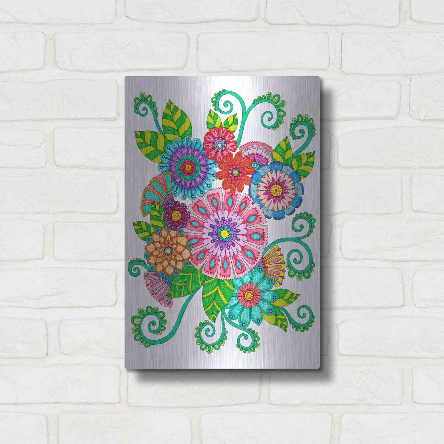 Luxe Metal Art 'Big Beautiful Blossoms 16' by Hello Angel, Metal Wall Art,12x16
