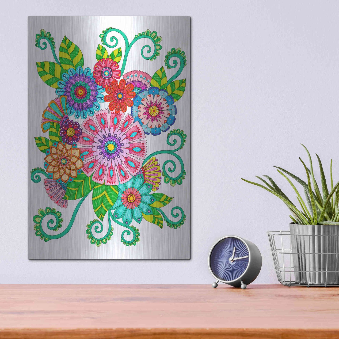 Luxe Metal Art 'Big Beautiful Blossoms 16' by Hello Angel, Metal Wall Art,12x16