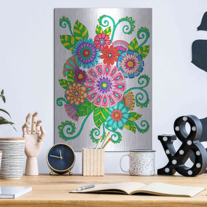 Luxe Metal Art 'Big Beautiful Blossoms 16' by Hello Angel, Metal Wall Art,12x16