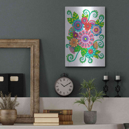 Luxe Metal Art 'Big Beautiful Blossoms 16' by Hello Angel, Metal Wall Art,12x16
