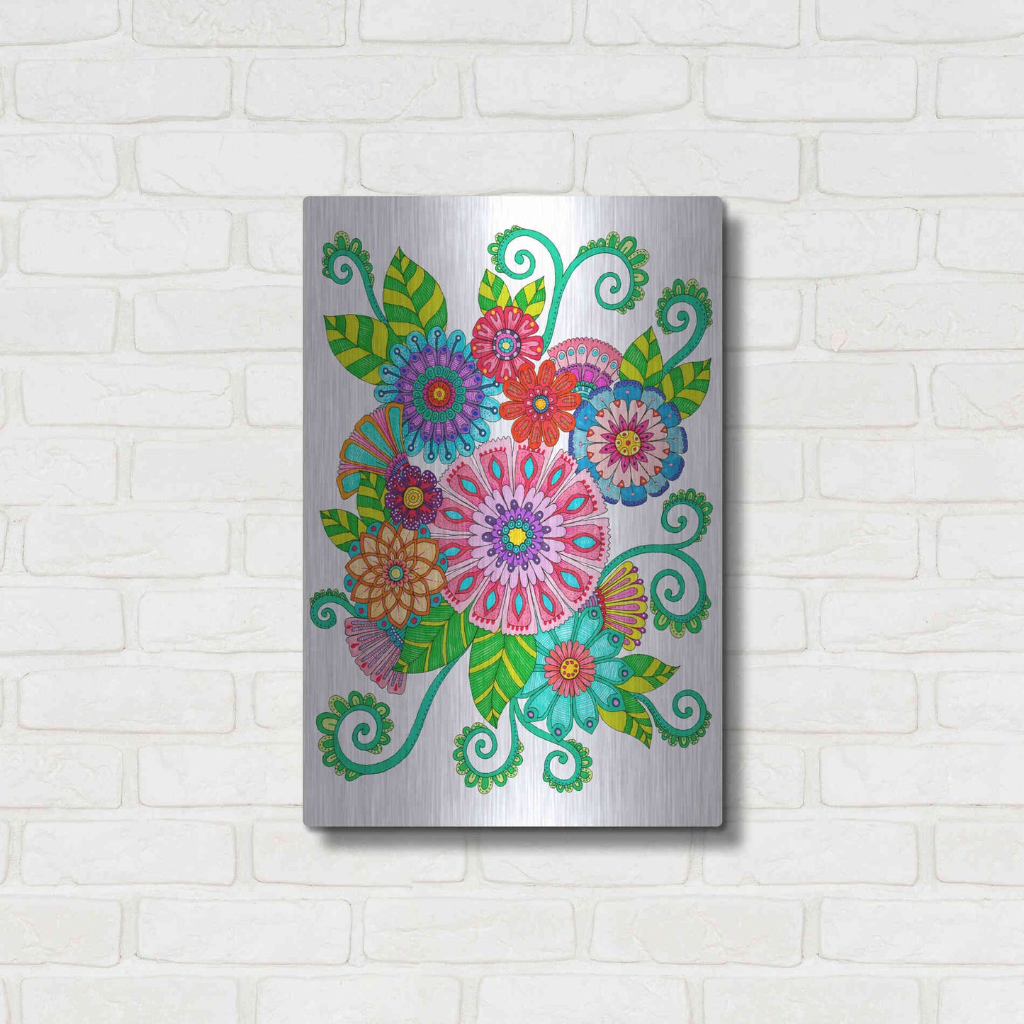 Luxe Metal Art 'Big Beautiful Blossoms 16' by Hello Angel, Metal Wall Art,16x24