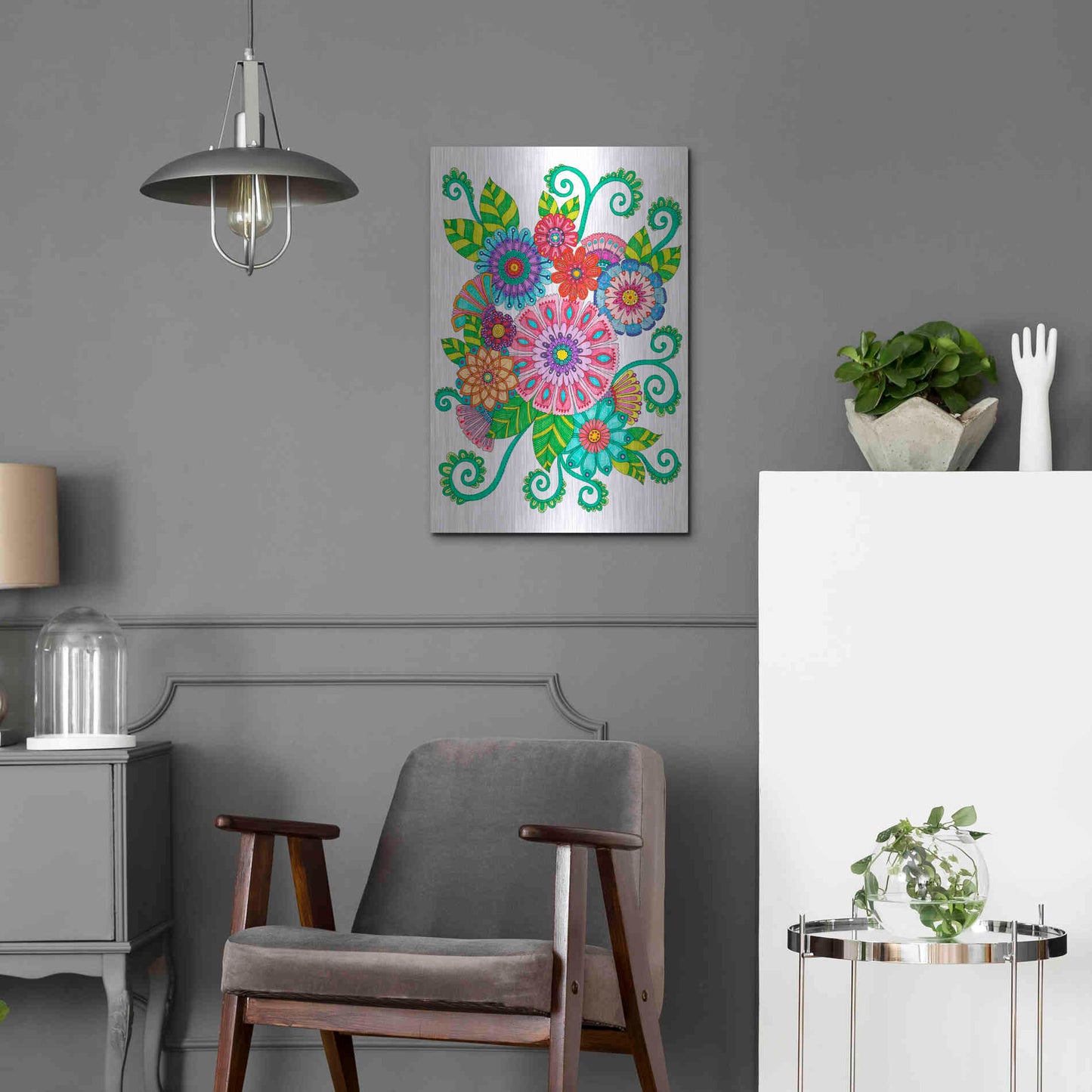 Luxe Metal Art 'Big Beautiful Blossoms 16' by Hello Angel, Metal Wall Art,16x24