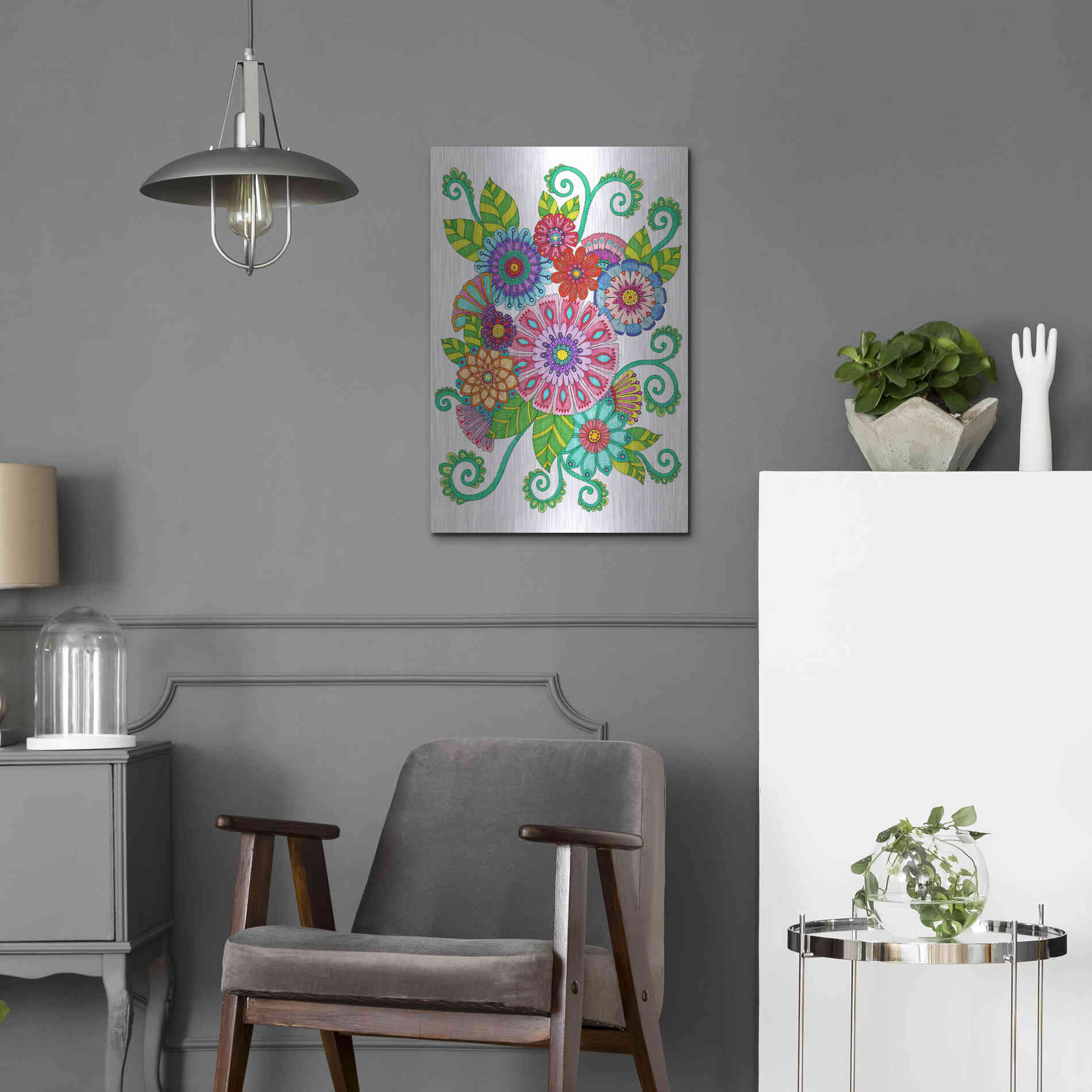 Luxe Metal Art 'Big Beautiful Blossoms 16' by Hello Angel, Metal Wall Art,16x24