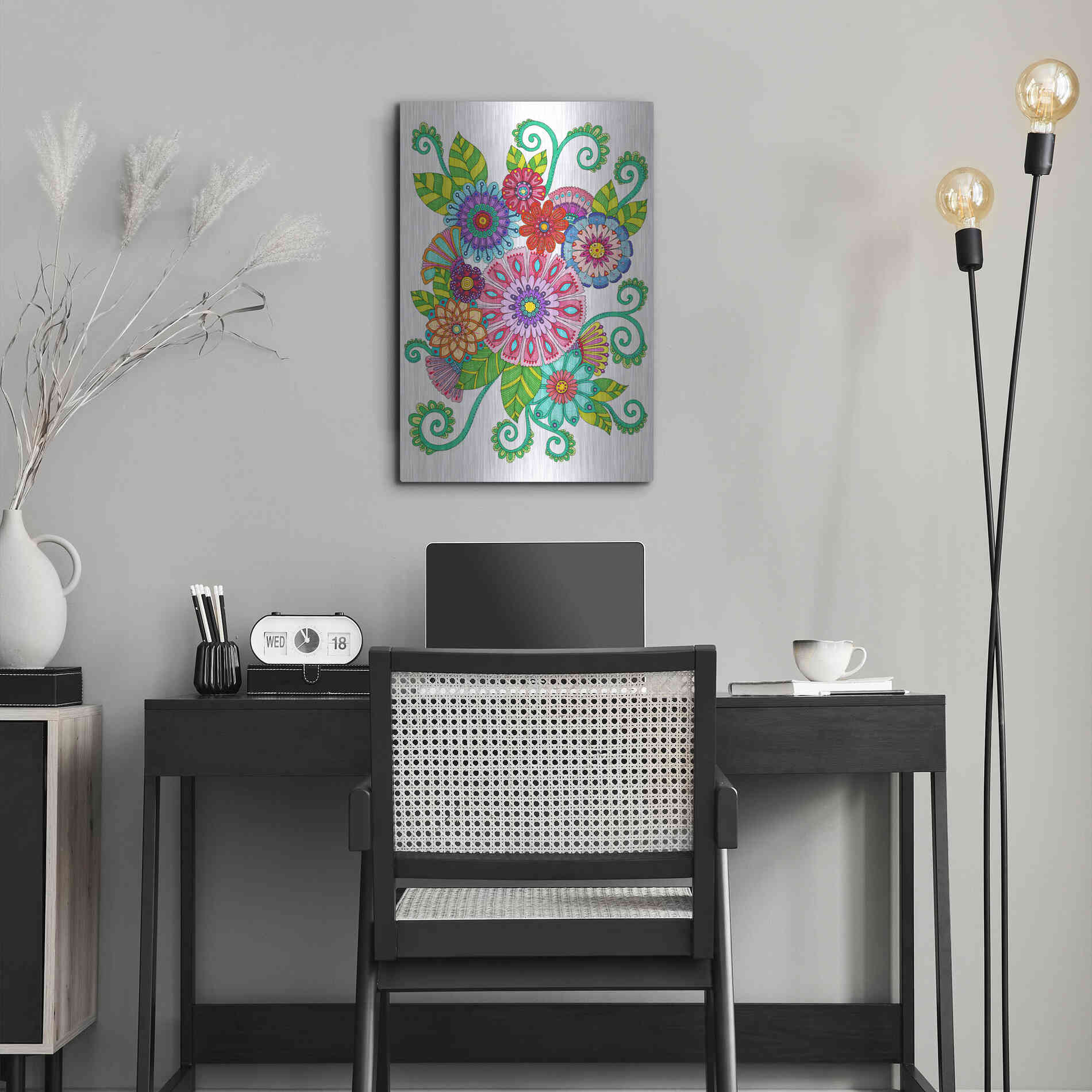 Luxe Metal Art 'Big Beautiful Blossoms 16' by Hello Angel, Metal Wall Art,16x24