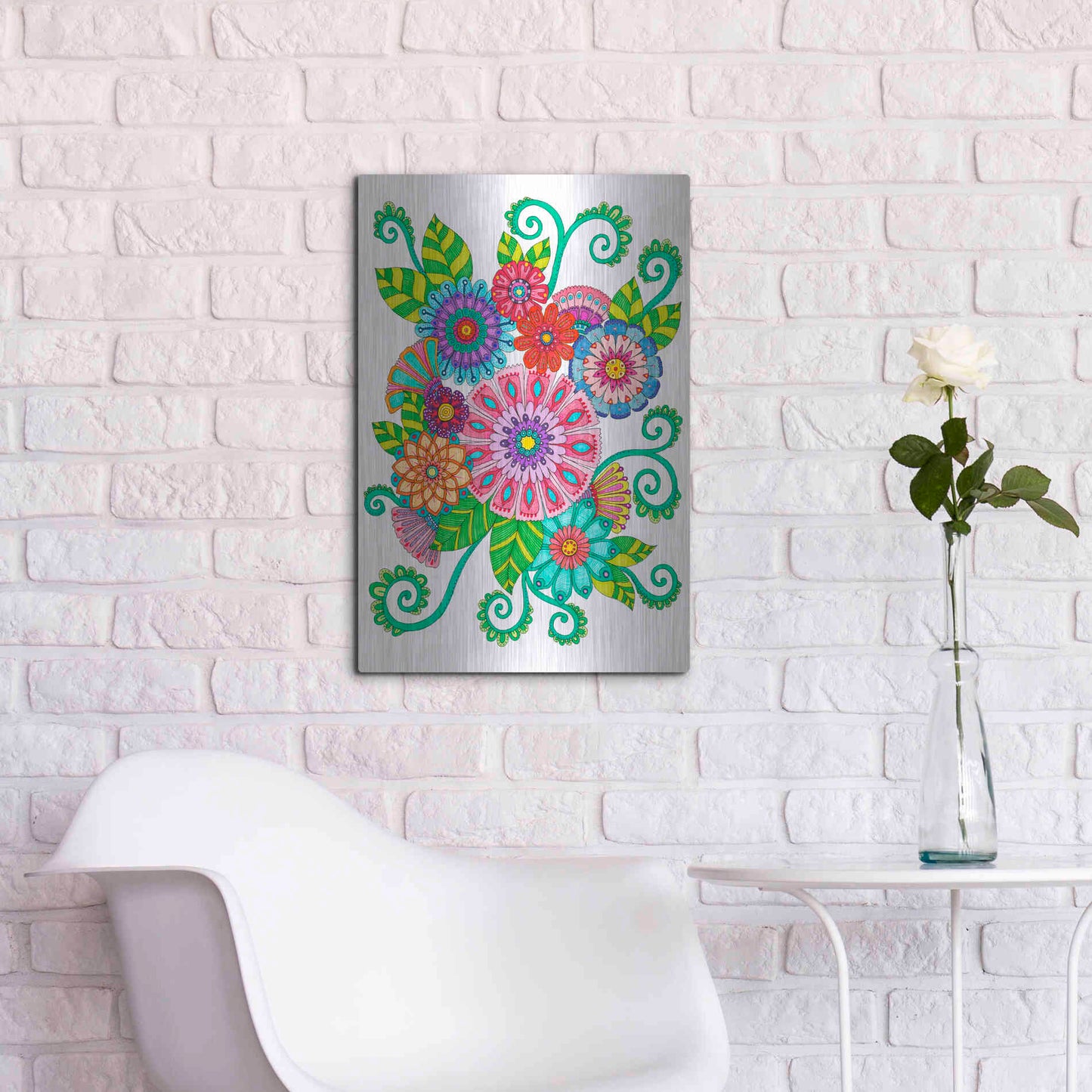 Luxe Metal Art 'Big Beautiful Blossoms 16' by Hello Angel, Metal Wall Art,16x24