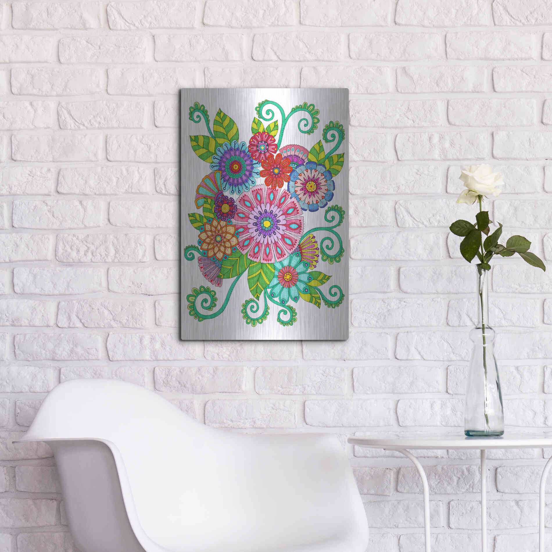 Luxe Metal Art 'Big Beautiful Blossoms 16' by Hello Angel, Metal Wall Art,16x24