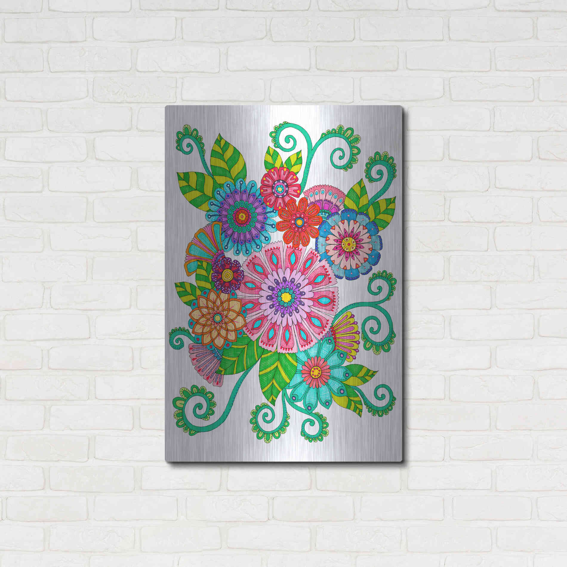 Luxe Metal Art 'Big Beautiful Blossoms 16' by Hello Angel, Metal Wall Art,24x36