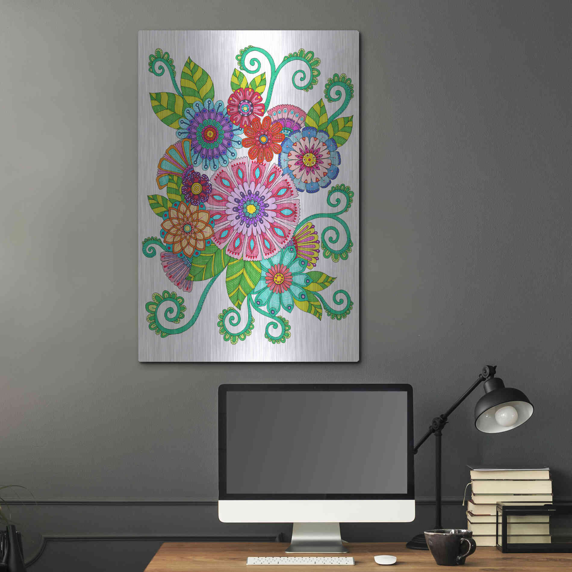 Luxe Metal Art 'Big Beautiful Blossoms 16' by Hello Angel, Metal Wall Art,24x36