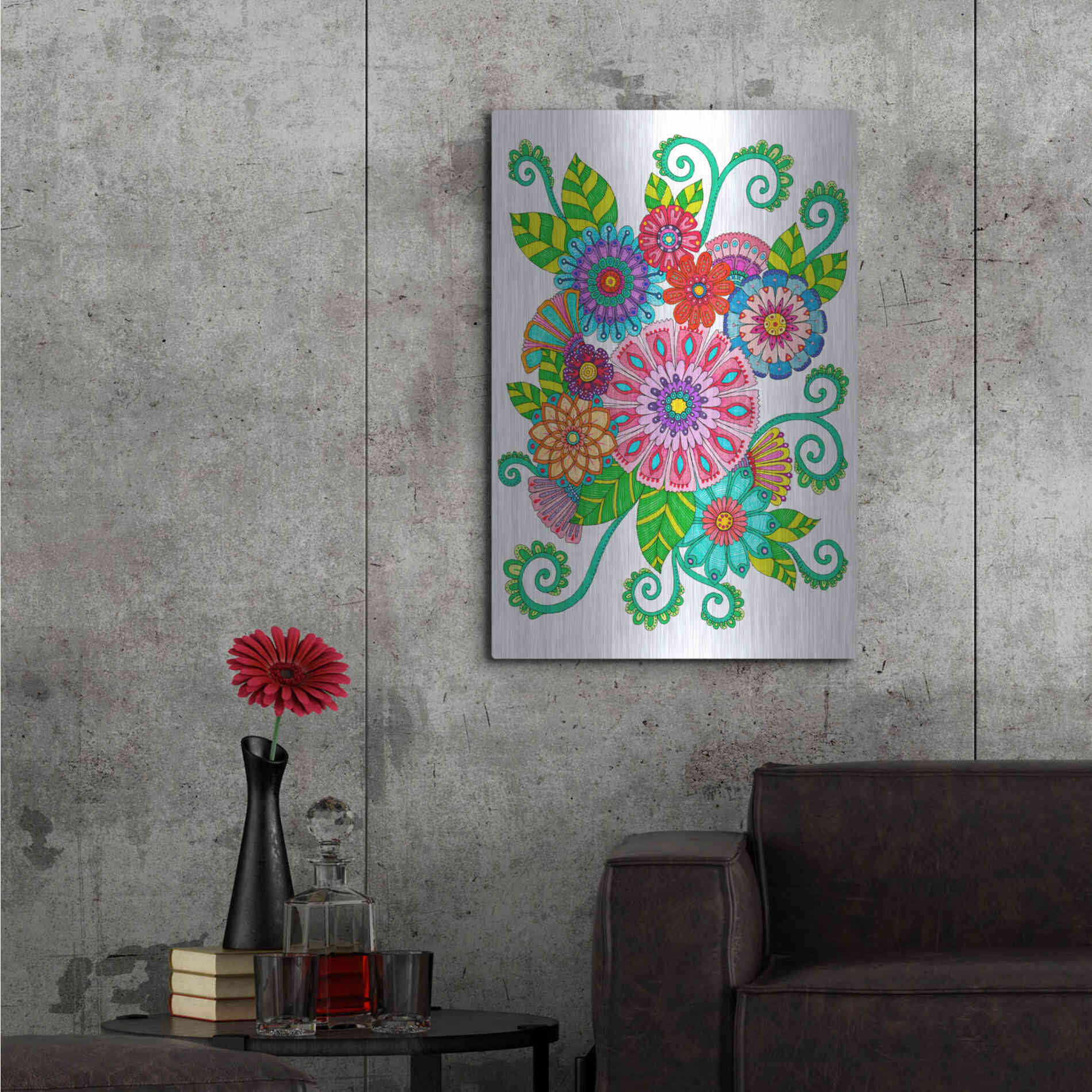 Luxe Metal Art 'Big Beautiful Blossoms 16' by Hello Angel, Metal Wall Art,24x36