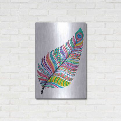 Luxe Metal Art 'Single Feather' by Hello Angel, Metal Wall Art,24x36
