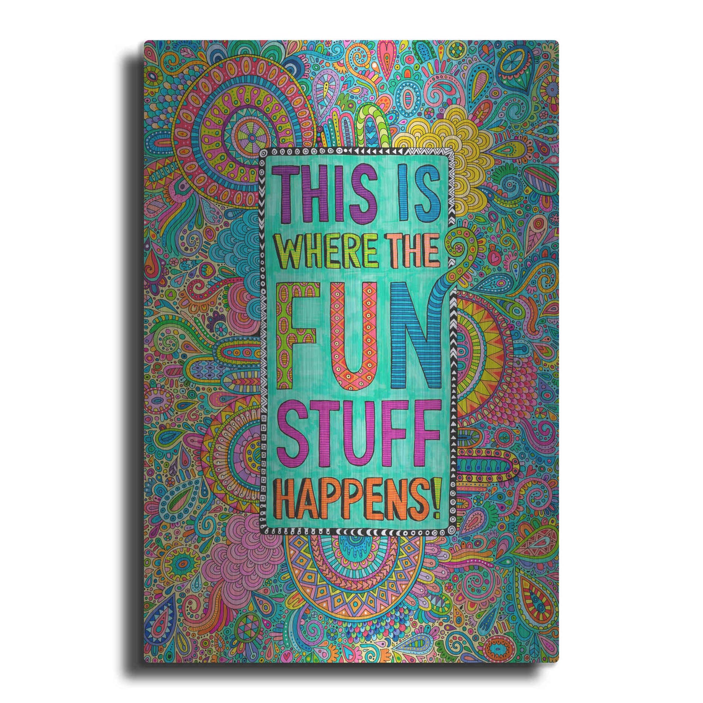 Luxe Metal Art 'This is Where the Fun Stuff Happens' by Hello Angel, Metal Wall Art