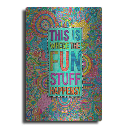 Luxe Metal Art 'This is Where the Fun Stuff Happens' by Hello Angel, Metal Wall Art