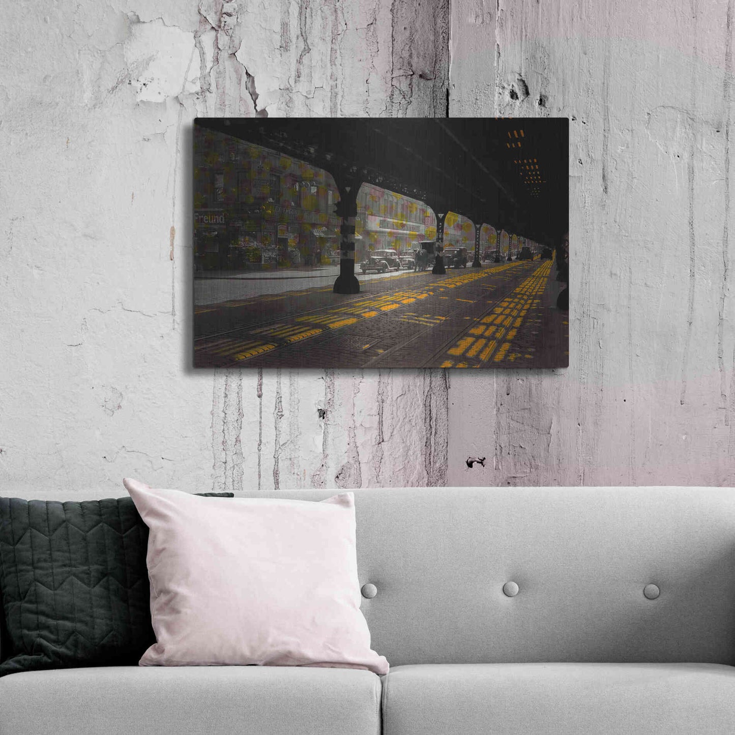 Luxe Metal Art 'Under The Bridge' by DB Waterman, Metal Wall Art,36x24