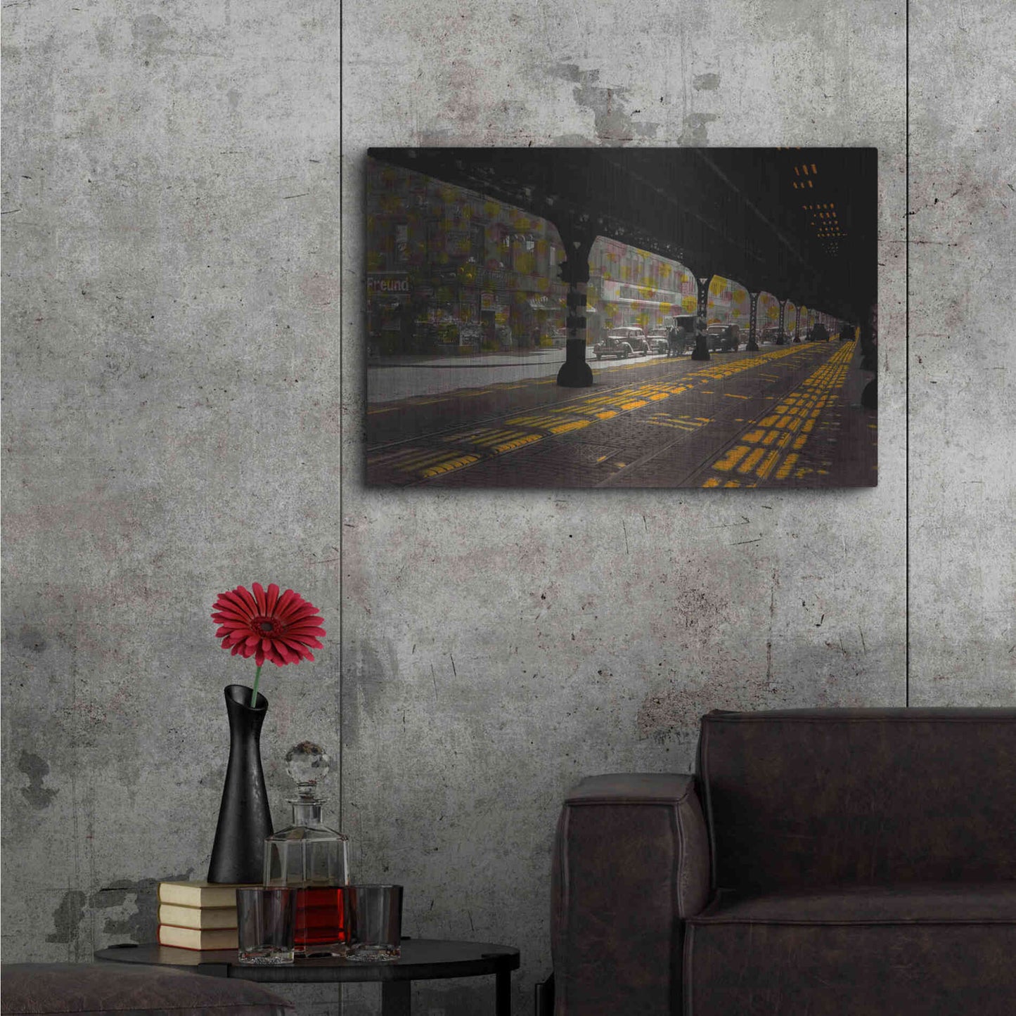 Luxe Metal Art 'Under The Bridge' by DB Waterman, Metal Wall Art,36x24