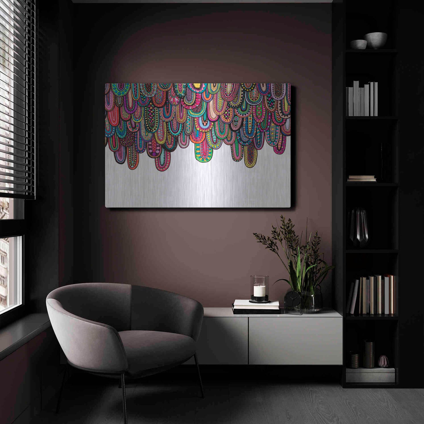 Luxe Metal Art 'Drips' by Hello Angel, Metal Wall Art,24x16