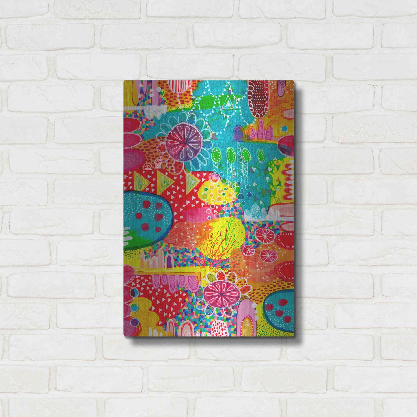 Luxe Metal Art 'Sunshine and Lollipops' by Hello Angel, Metal Wall Art,16x24