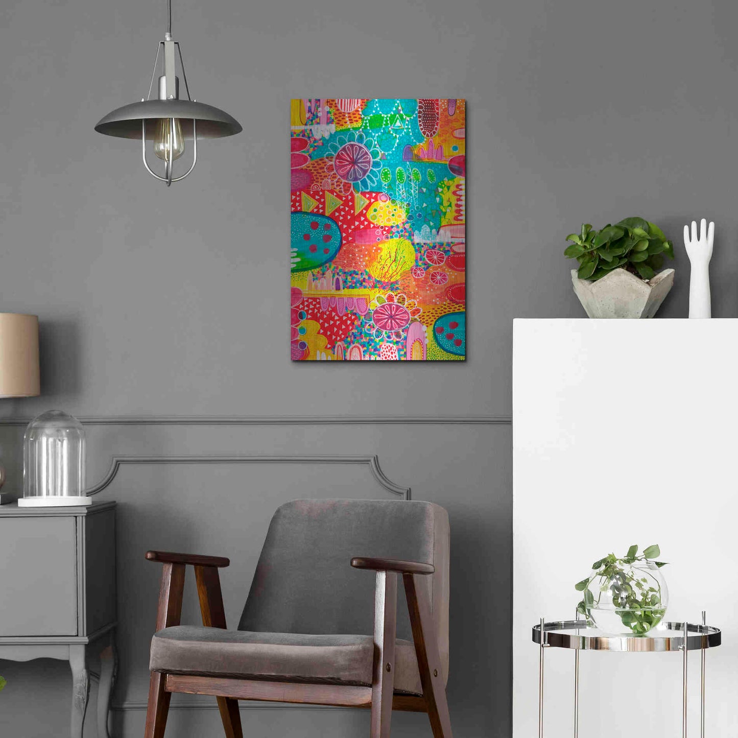 Luxe Metal Art 'Sunshine and Lollipops' by Hello Angel, Metal Wall Art,16x24