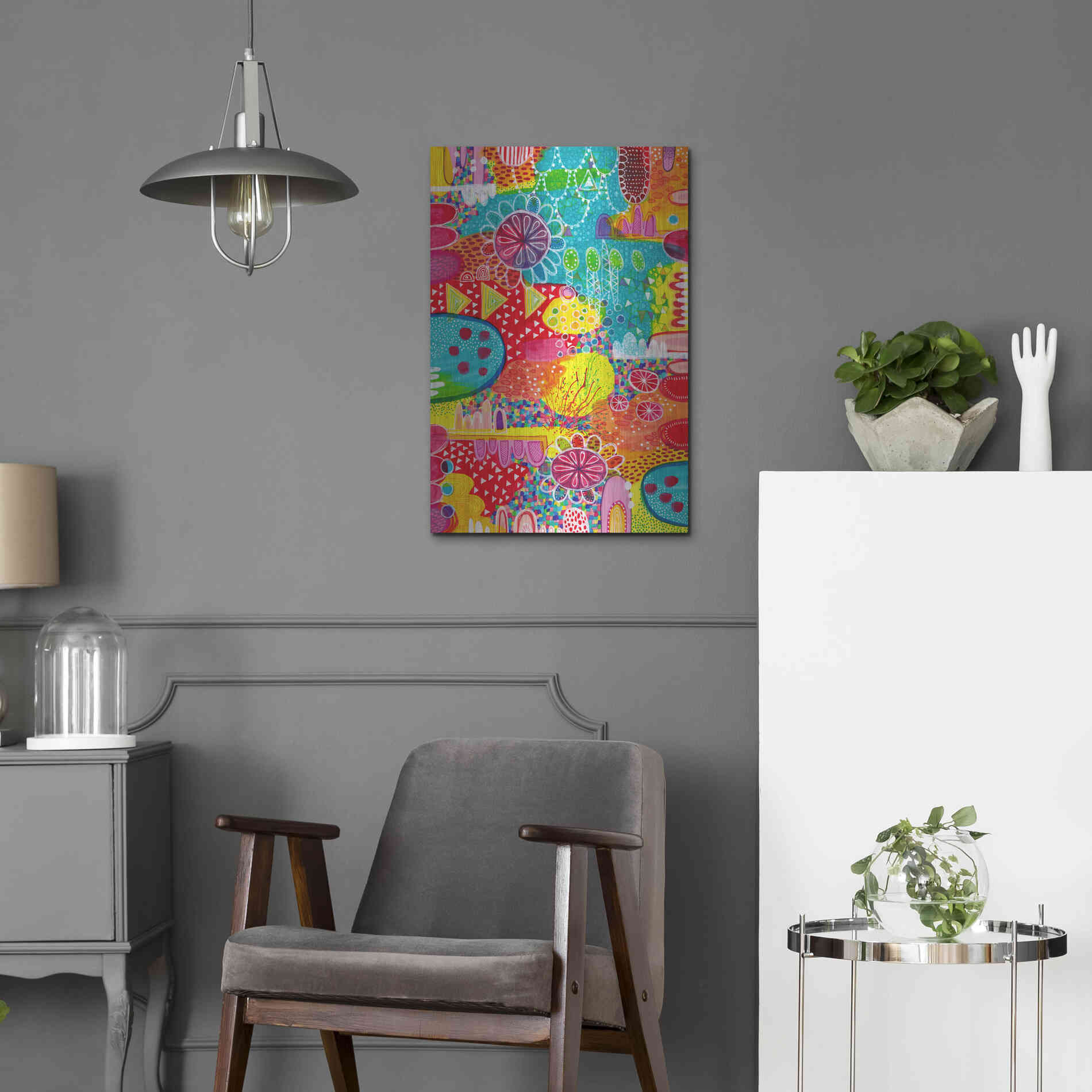 Luxe Metal Art 'Sunshine and Lollipops' by Hello Angel, Metal Wall Art,16x24