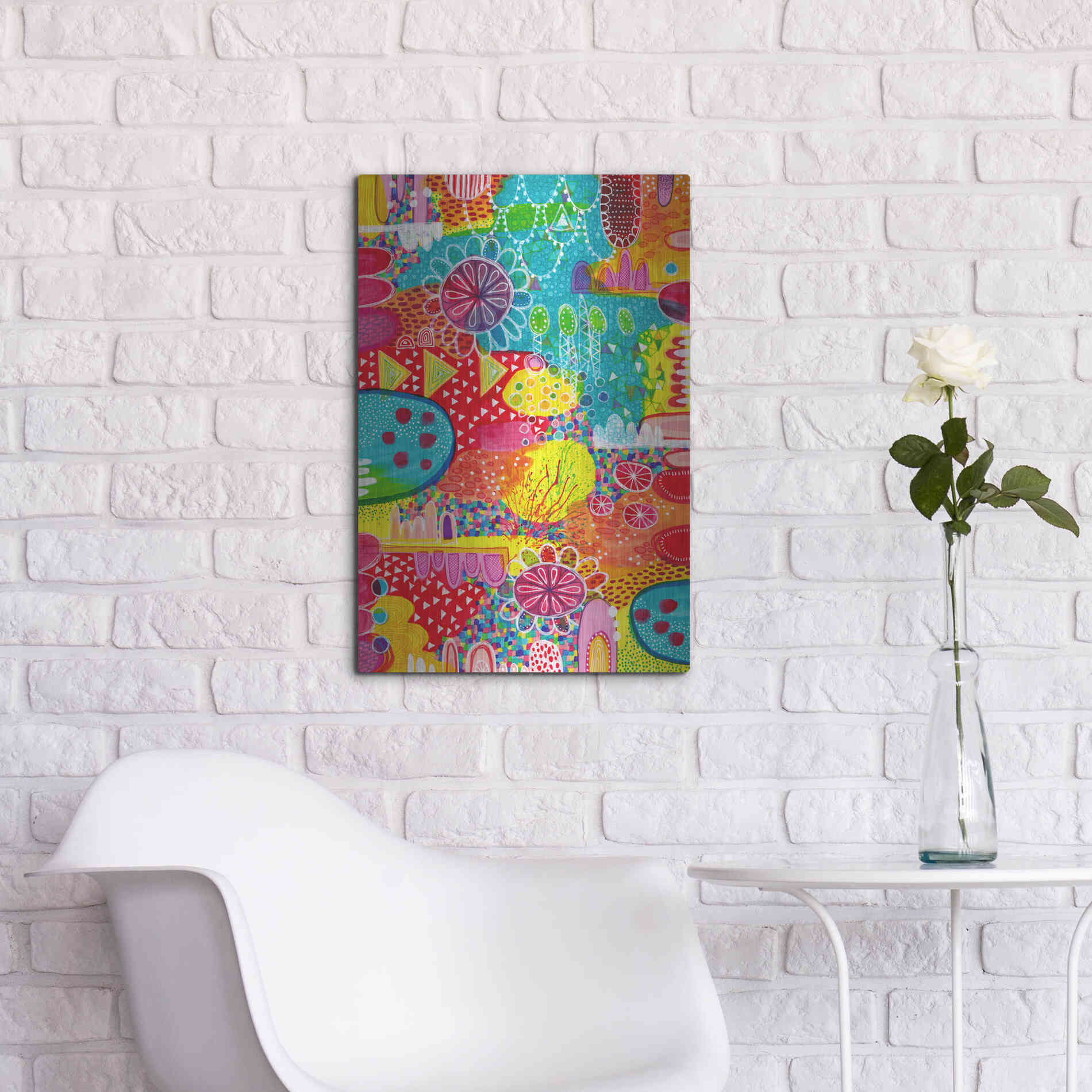 Luxe Metal Art 'Sunshine and Lollipops' by Hello Angel, Metal Wall Art,16x24