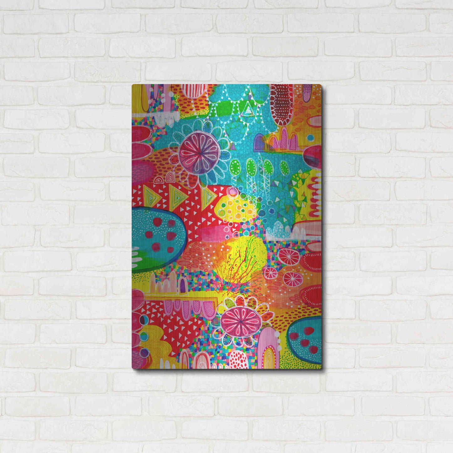 Luxe Metal Art 'Sunshine and Lollipops' by Hello Angel, Metal Wall Art,24x36