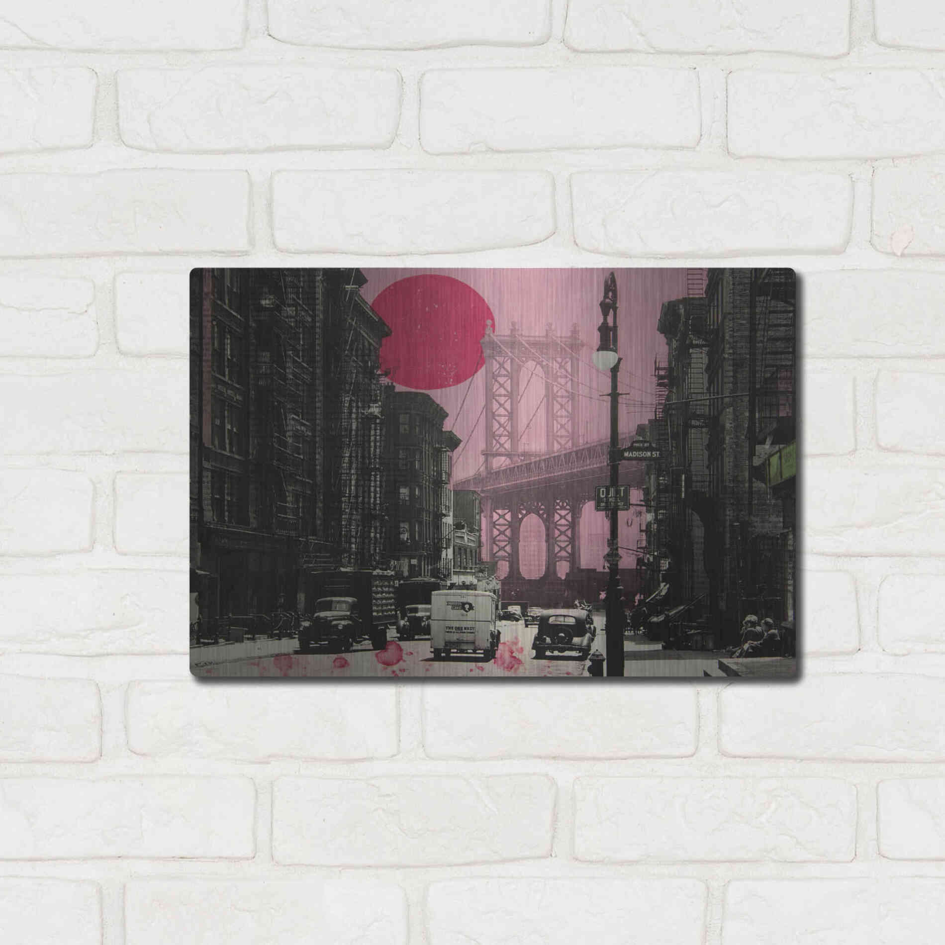 Luxe Metal Art 'Pink Haze' by DB Waterman, Metal Wall Art,16x12