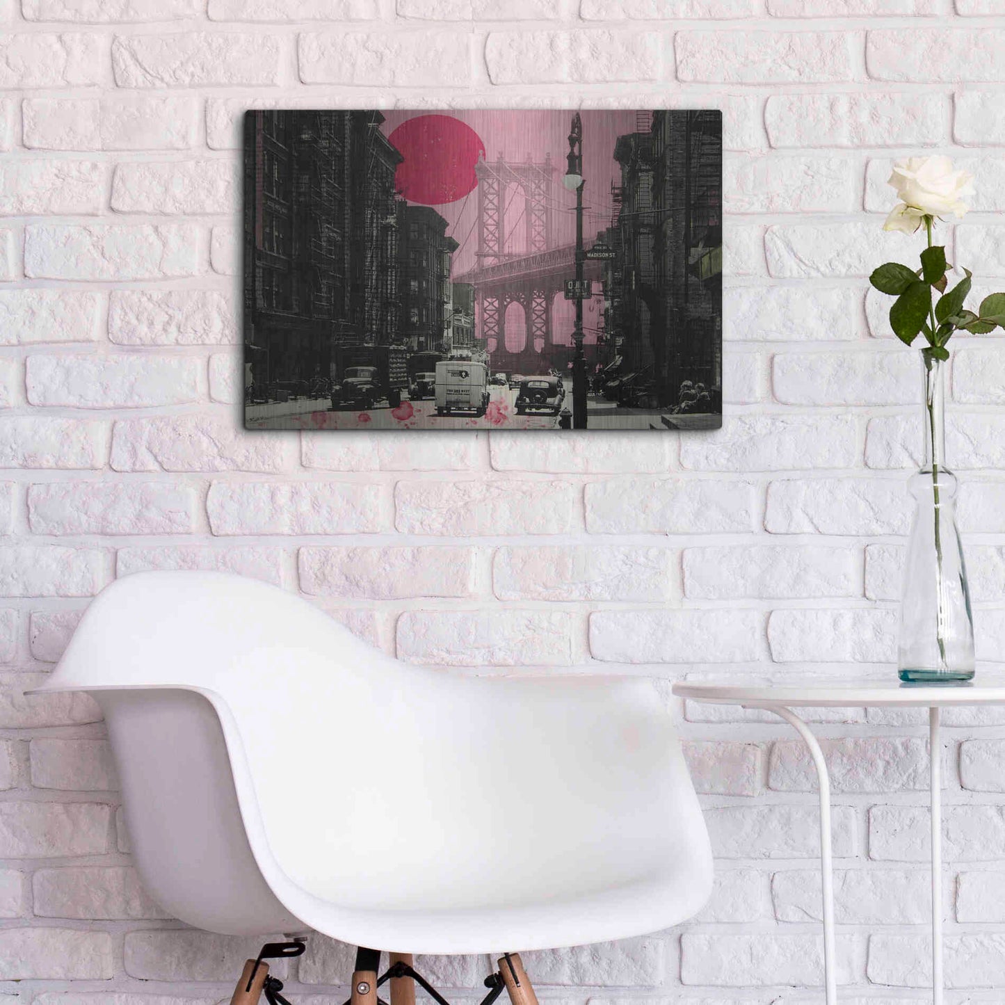 Luxe Metal Art 'Pink Haze' by DB Waterman, Metal Wall Art,24x16