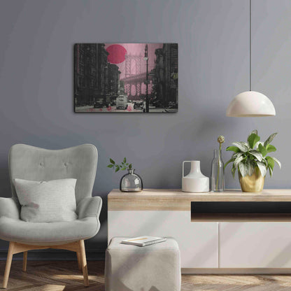 Luxe Metal Art 'Pink Haze' by DB Waterman, Metal Wall Art,24x16