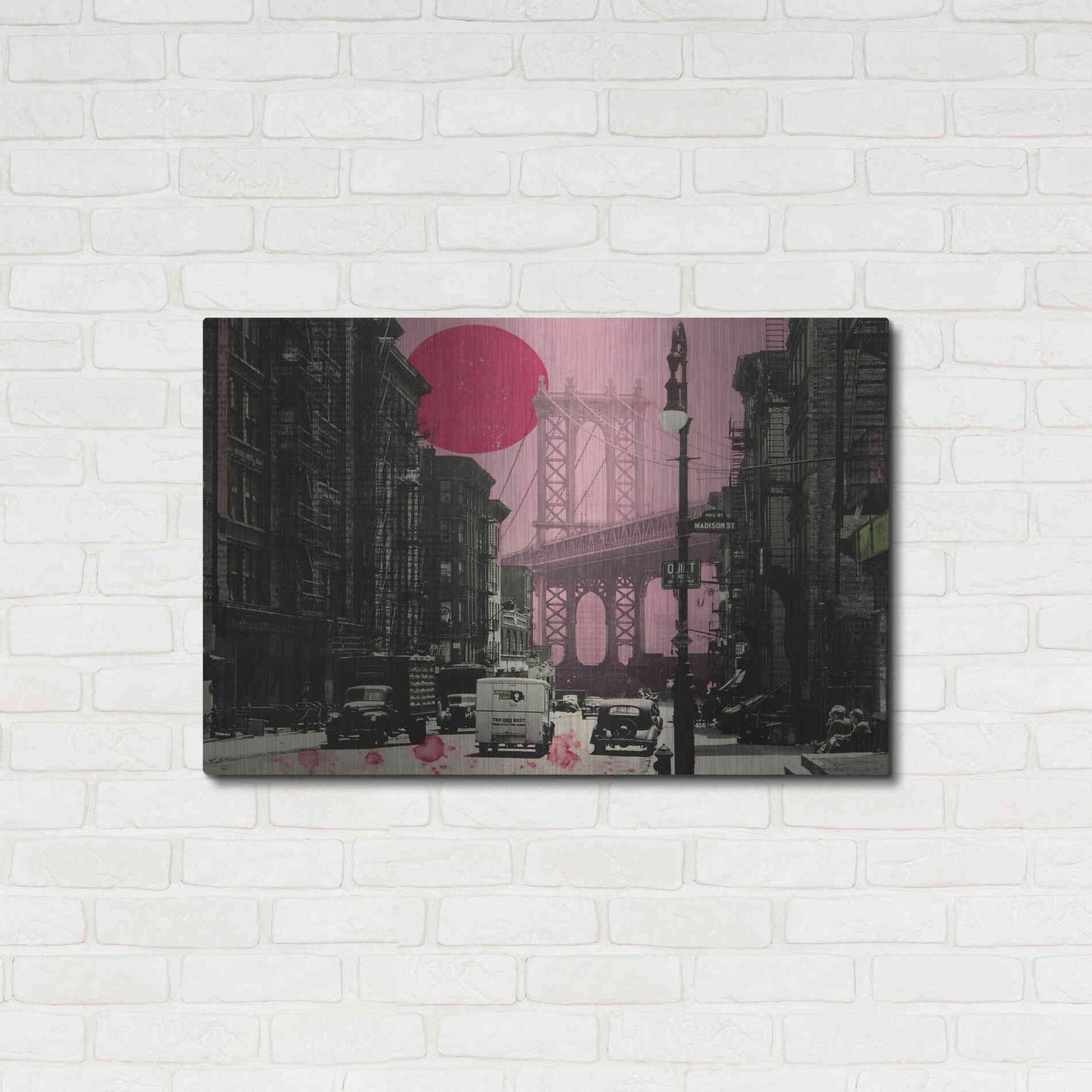 Luxe Metal Art 'Pink Haze' by DB Waterman, Metal Wall Art,36x24