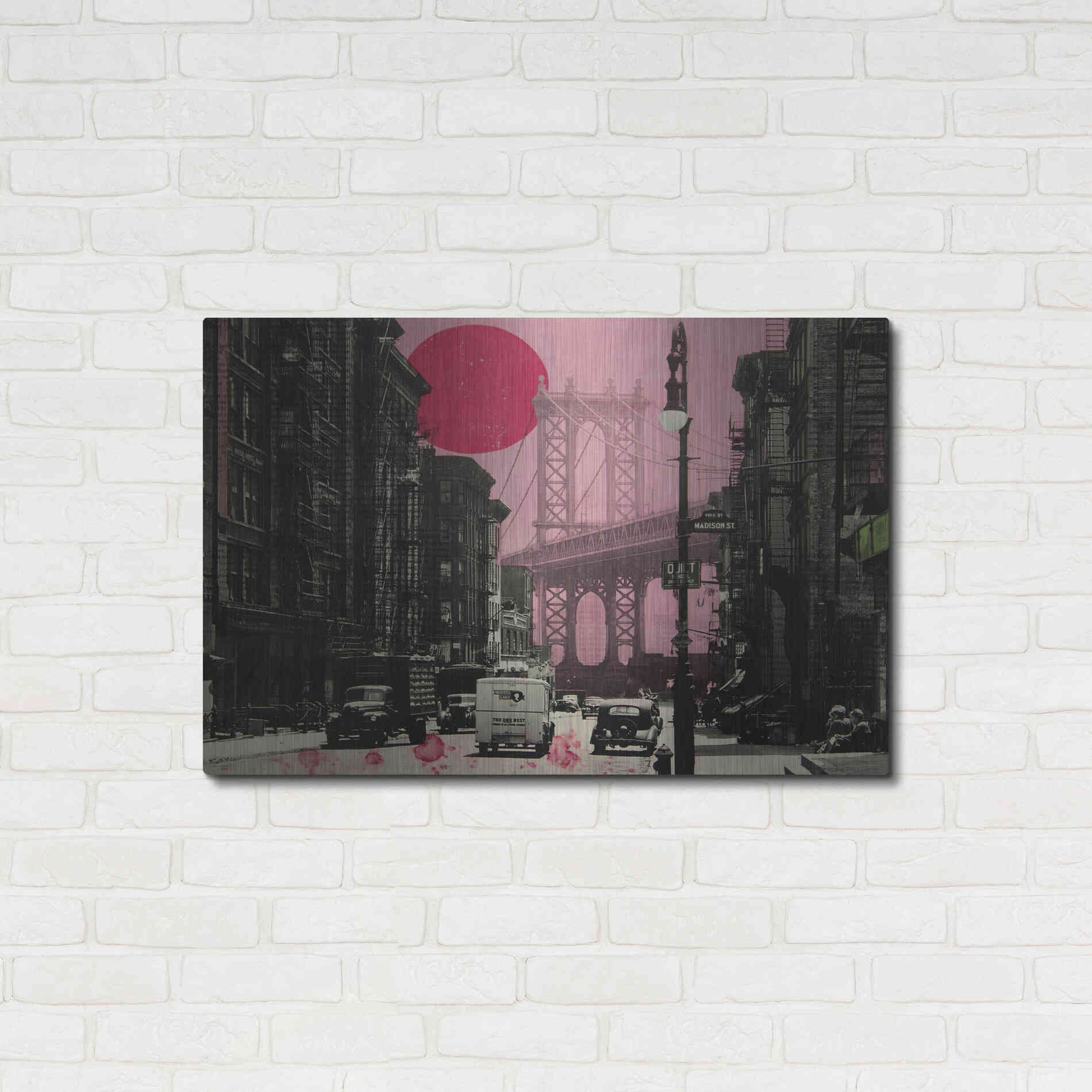 Luxe Metal Art 'Pink Haze' by DB Waterman, Metal Wall Art,36x24